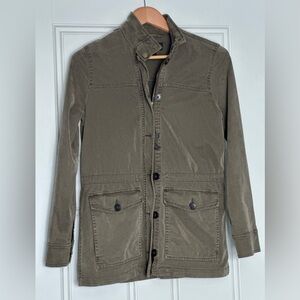 Lucky Brand Jacket Womens Sm Green Filed Utility Full Zip + Button Up + Pockets
